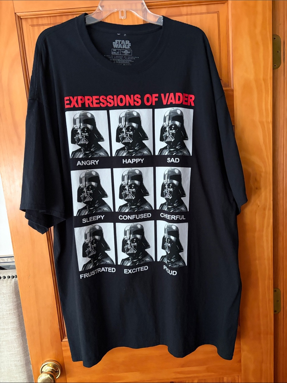 Star Wars Men's 3XLT Black T-Shirt Expressions of Vader Short Sleeve